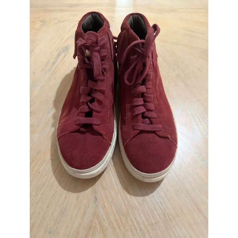 UGG Cali Brecken Lace High Fringe Pinot Noir Suede Sneakers men’s 8.5